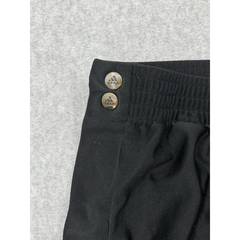 Vintage Adidas Men's Small Black 3 Stripe Snap Track Pants Y2K